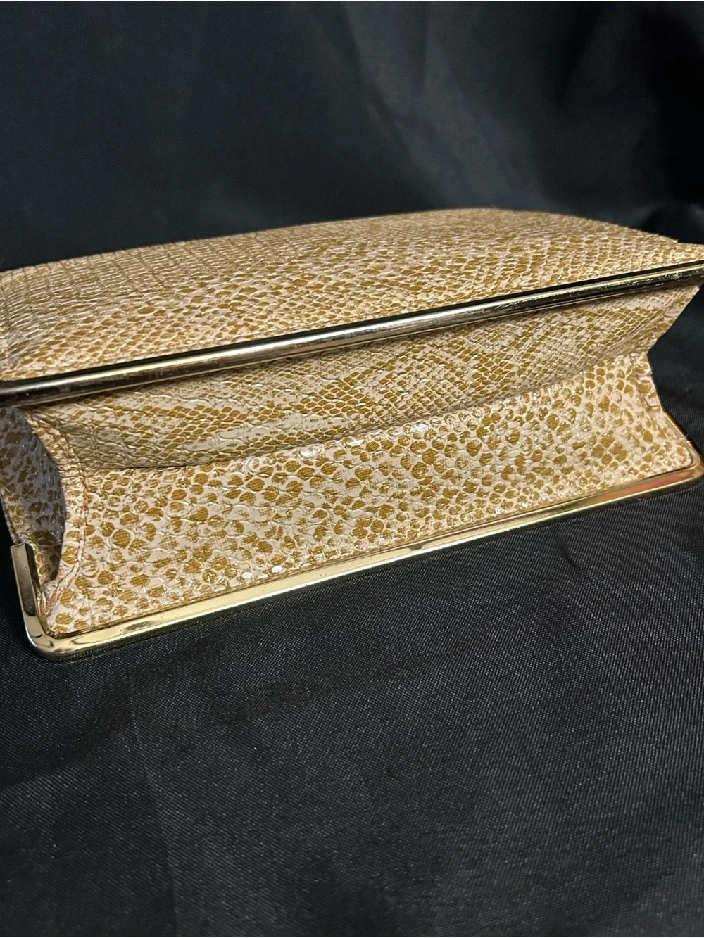 Gold Snakeskin Embossed Women’s Clutch Bag